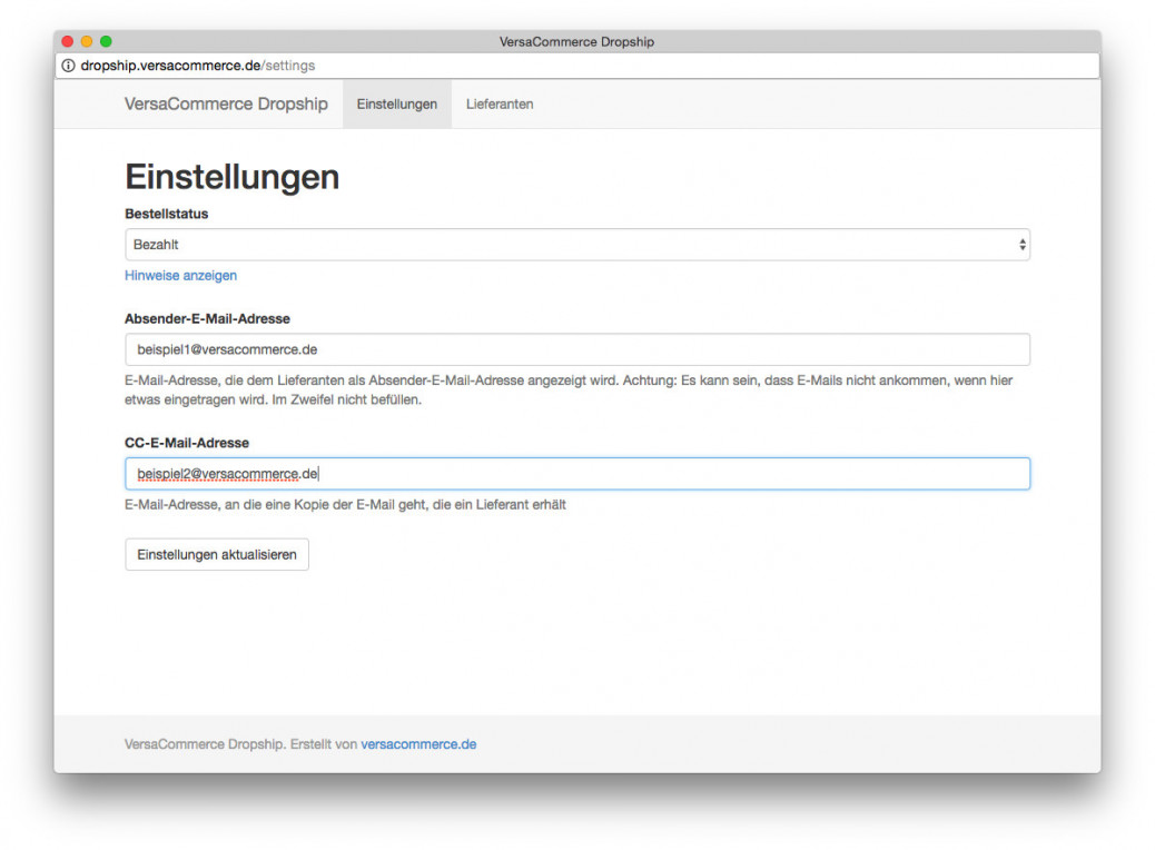 Inbox user interface